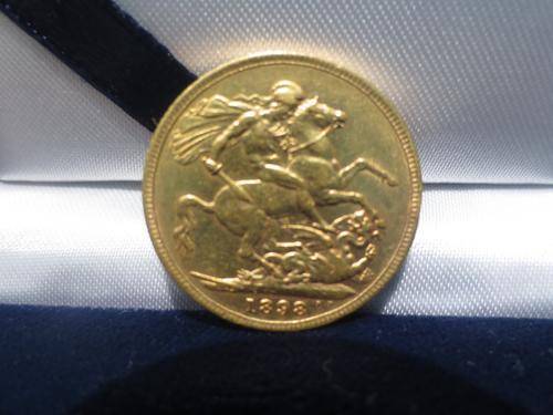1898 Queen Victoria British Gold Sovereign - 8 Grams Gold - LUSTROUS # FULL GRADING GUARANTEE #