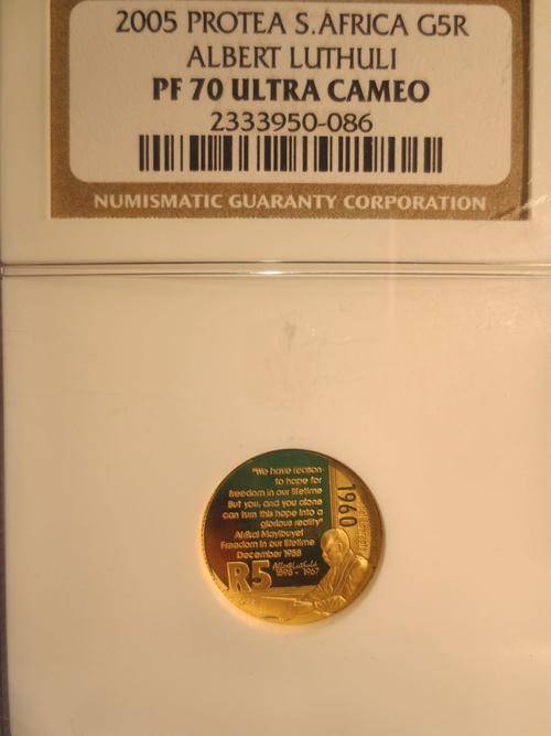 2005 Protea Albert Luthuli Speech 1/10th Gold 24 Carat NGC PF70 # PERFECT # FUN SUNDAY #