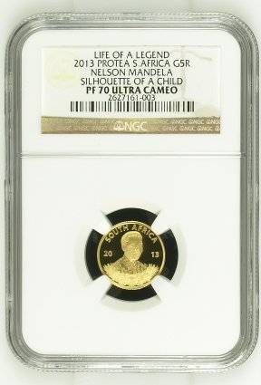 2013 Protea Nelson Mandela Life of a Legend 1/10th oz Gold NGC PF70 | PERFECT PF70 | ONE FUN DAY |