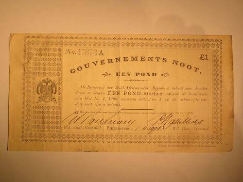 1900 ZAR EEN POND PIETERSBURG GOUVERNEMENTS NOOT | FUN SUNDAY |