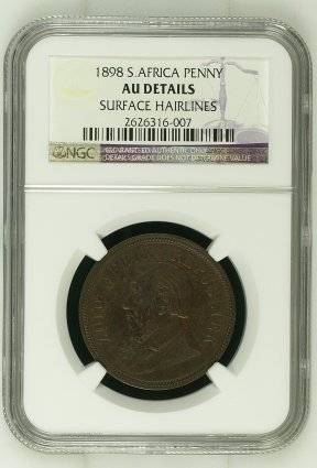1898 ZAR Penny NGC Graded AU Details