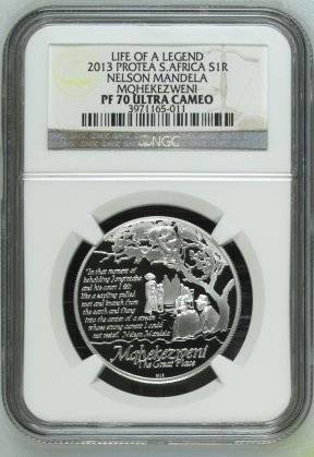 2013 Protea Nelson Mandela Life of a Legend R1 Silver NGC PF70 | PERFECT | FUN SUNDAY |