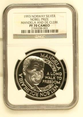 1993 Nelson Mandela & FW De Klerk 1oz Silver NGC PF70 Cameo ### PERFECT PF70 ### Crazy R1 Start