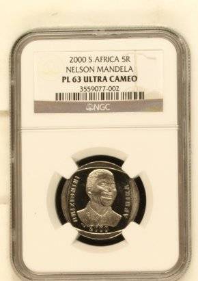 2000 Mandela R5 NGC PL63 Ultra Cameo ### 5 Hours Only ### R1 Start