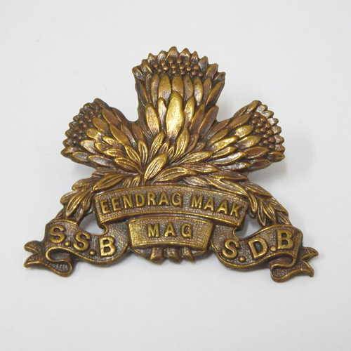 SADF SDB brass cap badge