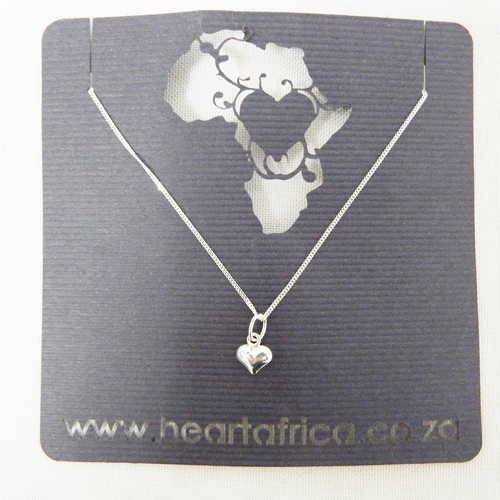 Heart Africa Sterling Silver necklace with small heart pendant
