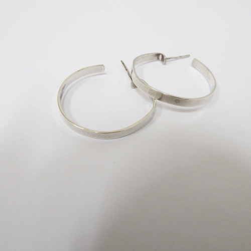 Silver Hooped earrings - Weighs: 3.9g