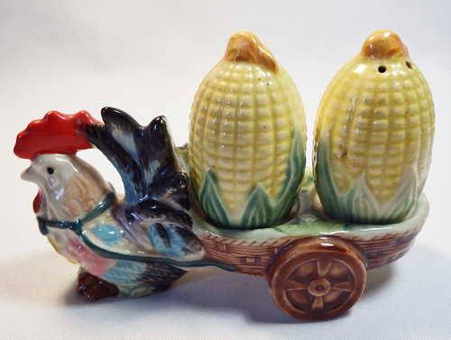 Vintage corn on the cob salt and pepper shakers set