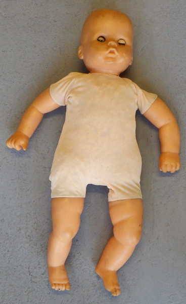 Vintage rubber baby doll with soft body - No clothes - 59 cm long