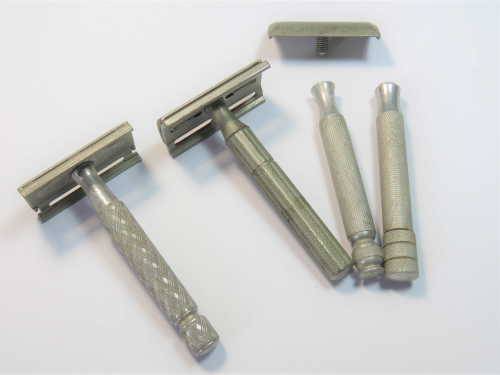 Lot of 2 Gillette safety razors with extra handles