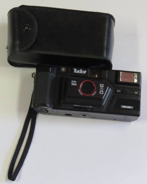 Vintage Tudor F4 35mm camera in pouch