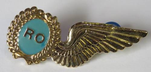 SA Air Force Radio Operator wing breast badge - Gold type