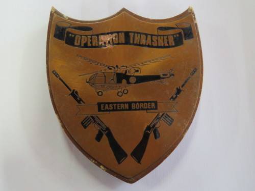 Rhodesian Army Operation Thrasher Eastern Border plaque  - Damaged