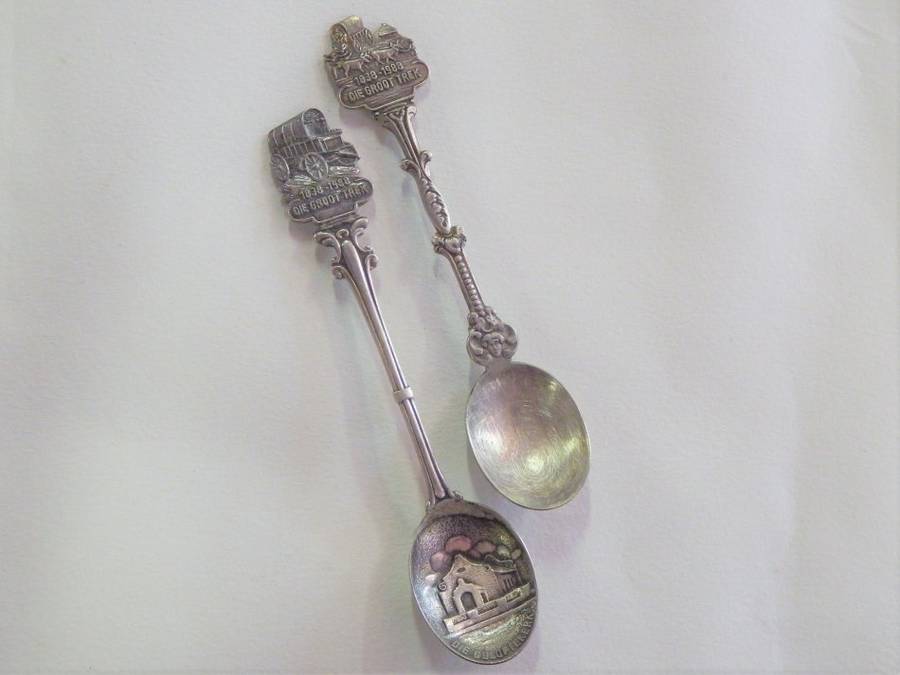 Lot of 2 Groot Trek silverplated spoons