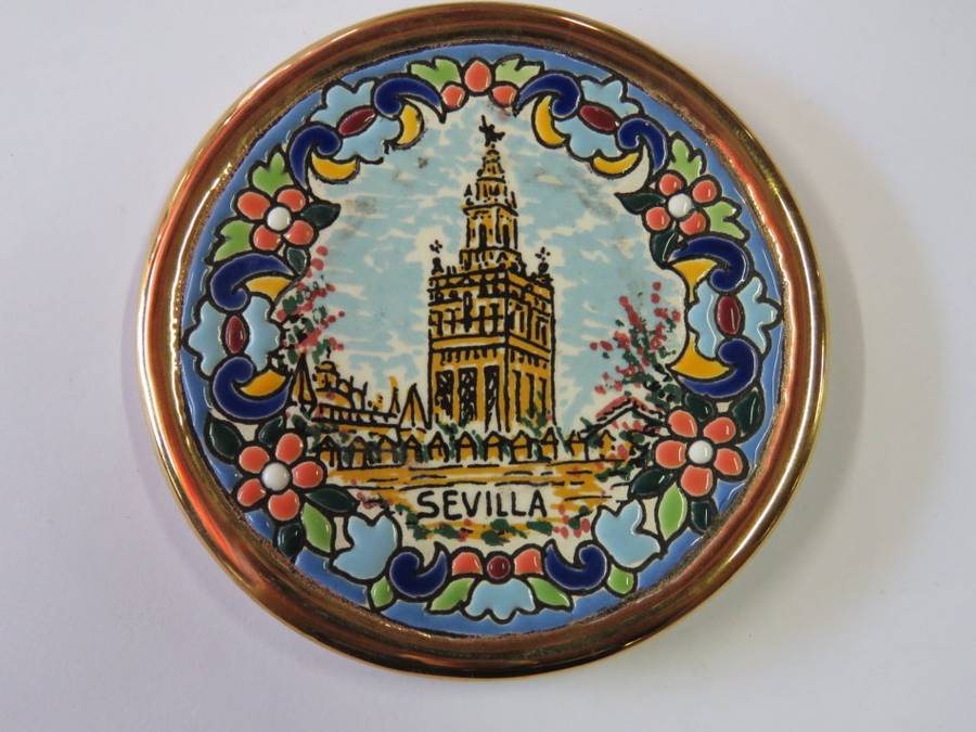 Sevillarte-Hecho en Espana 24k hanging plate - Seville