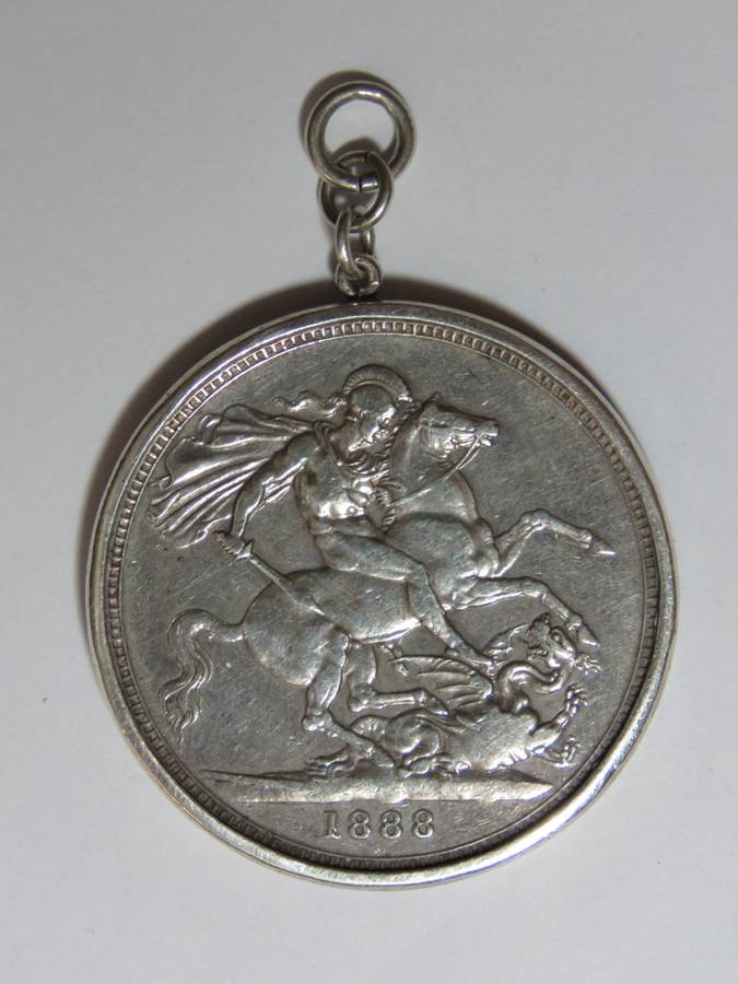 1888 Great Britain silver crown pendant - 34 grams