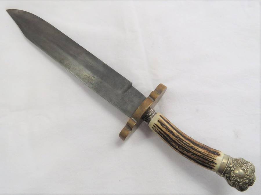 Rare 19th century Victorian Brookes and Crookes bowie knife - Blade etched Dakota