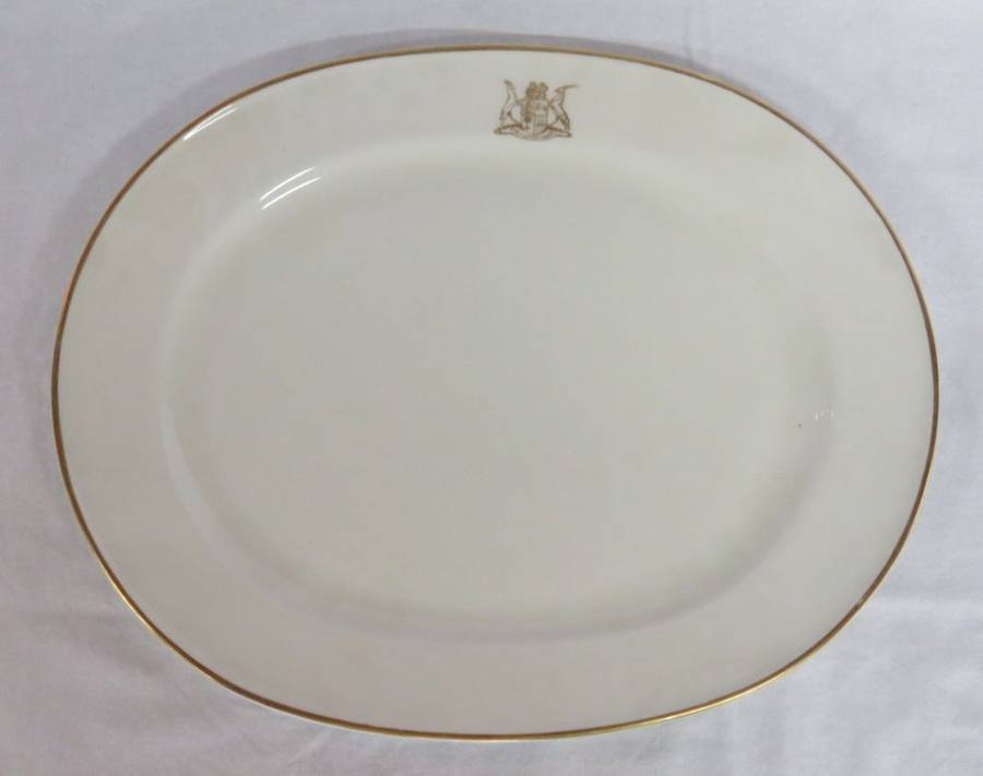 South African Coat of Arms porcelain platter by Huguenot