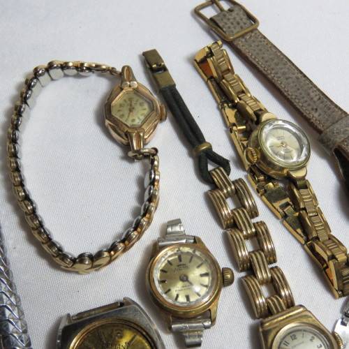 Lot of 11 vintage ladies mechanical watches for spares - Not working
