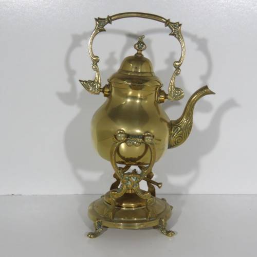 Vintage brass teapot with stand and burner