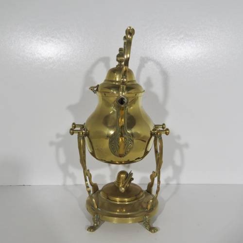 Vintage brass teapot with stand and burner