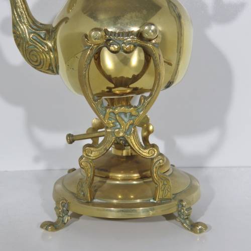 Vintage brass teapot with stand and burner