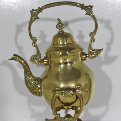 Vintage brass teapot with stand and burner