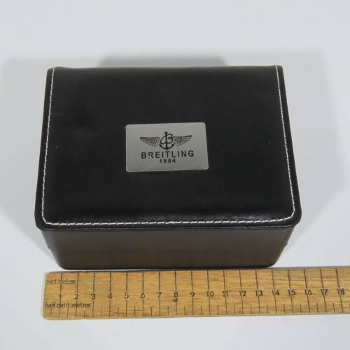 Vinyl watch case with Breitling logo