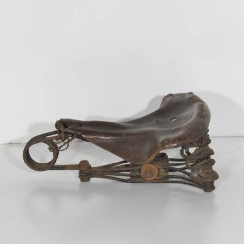 Antique leather bicycle saddle seat