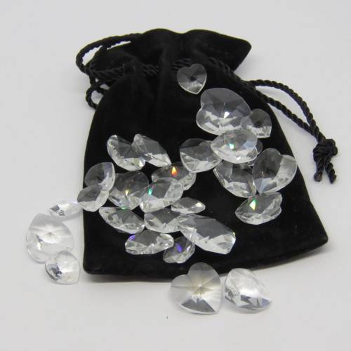 Lot of 25 Swarovski hearts in bag