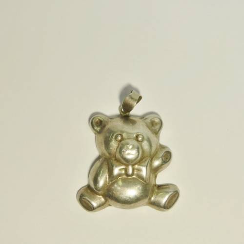 Sterling silver teddy bear pendant - Weighs 8,8 g