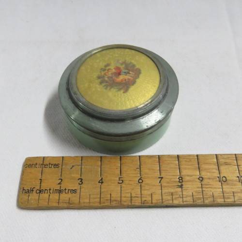 Vintage needlework tin with contents