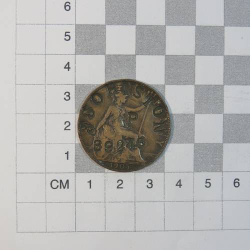 WW1 Dog tag made with 1905 Penny for P Johnson