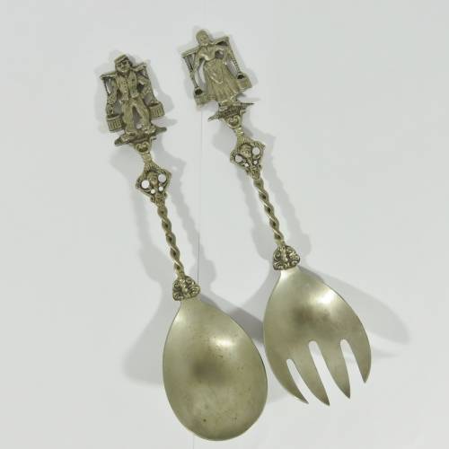 Vintage Dutch salad spoon and fork