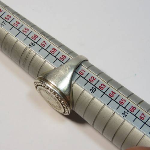 Sterling silver Mexican Pesos coin ring - Weighs 7.7grams - Size: S