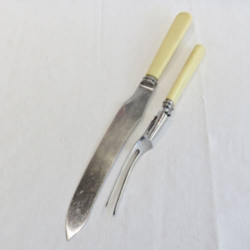 Vintage Joseph Rodgers carving knife and fork set