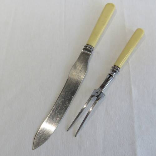Vintage Joseph Rodgers carving knife and fork set