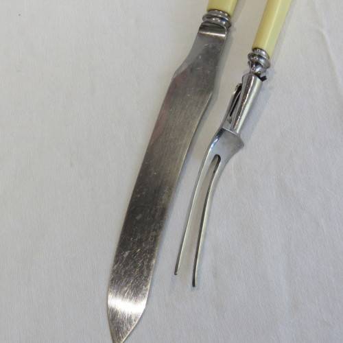 Vintage Joseph Rodgers carving knife and fork set