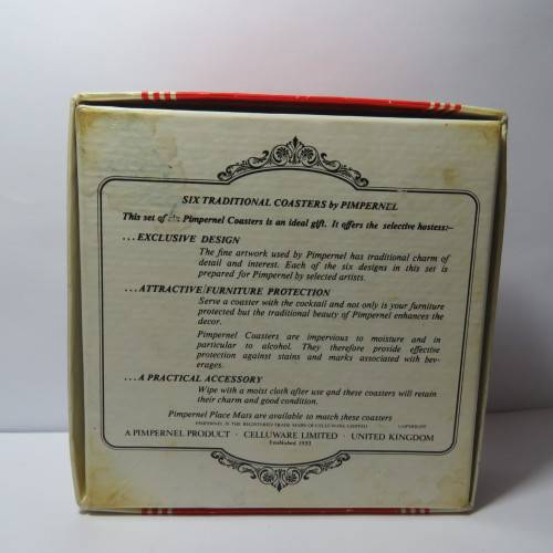 Set of 6 vintage traditional English for Hunting coasters - Two are damaged