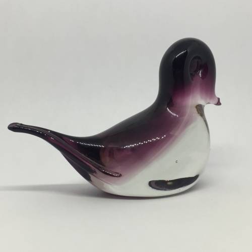 German handmade stained glass bird figurine