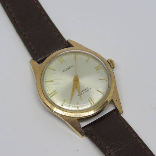 Vintage Alben Para Shock manual wind mens watch - Working