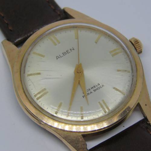 Vintage Alben Para Shock manual wind mens watch - Working