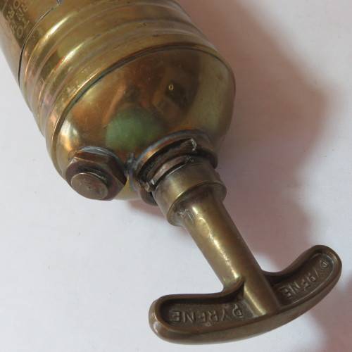 Antique Pyrene brass fire extinguisher