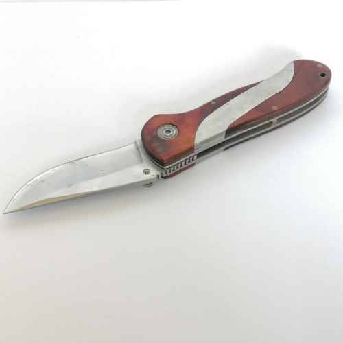 Gortex pocket knife with wood and stainless steel handle