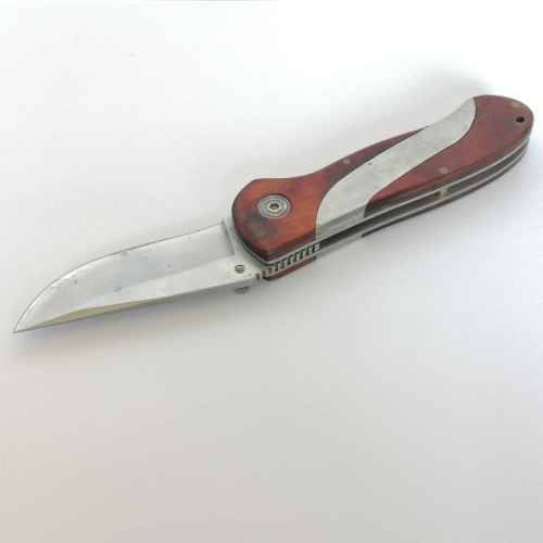 Gortex pocket knife with wood and stainless steel handle
