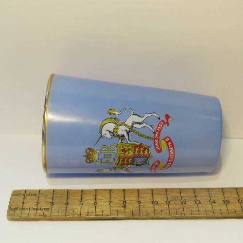 Coronation of Queen Elizabeth 2 - June 1953 - Blue glass with gold trimming