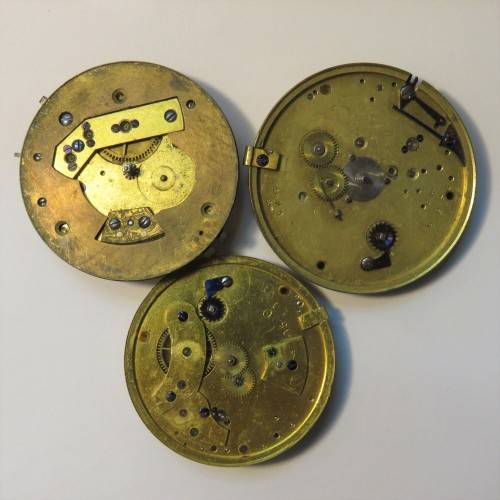 Lot of 3 antique pocket watch movements for spares - All Liverpool makers