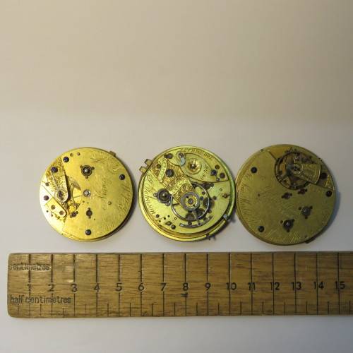 Lot of 3 antique pocket watch movements for spares - All Liverpool makers
