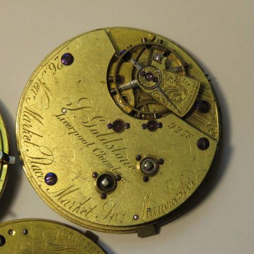 Lot of 3 antique pocket watch movements for spares - All Liverpool makers