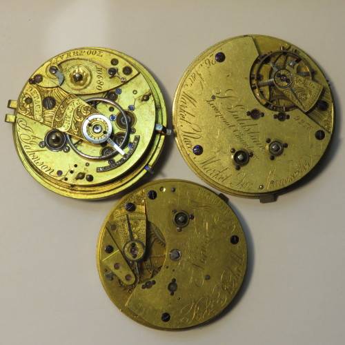 Lot of 3 antique pocket watch movements for spares - All Liverpool makers